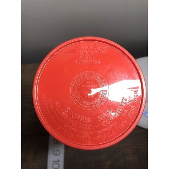 Aladdin pint  Thermos Red & Black Plaid Checkered complete plastic - Picture 10 of 11